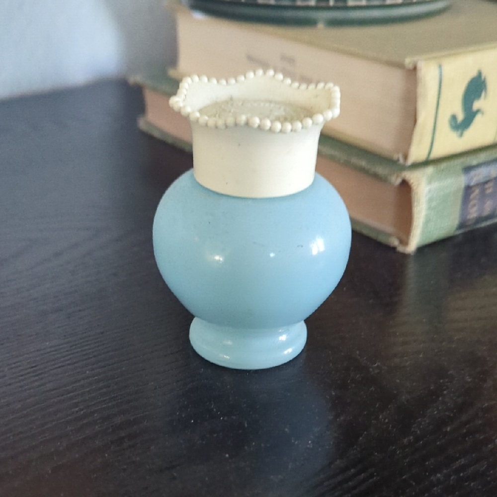 Vintage Blue Glass Powder Bottle